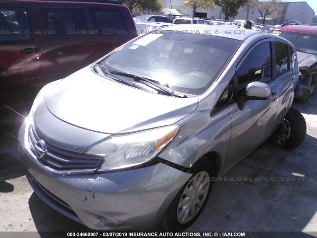 3N1CE2CP7EL376209 - 2014 NISSAN VERSA NOTE S/S PLUS/SV/SL SILVER photo 2