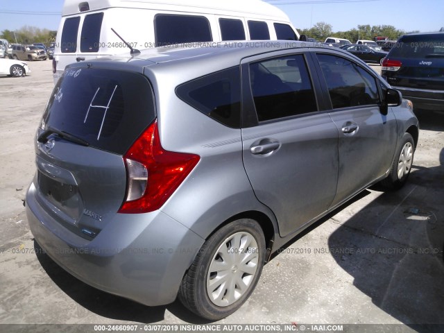 3N1CE2CP7EL376209 - 2014 NISSAN VERSA NOTE S/S PLUS/SV/SL SILVER photo 4