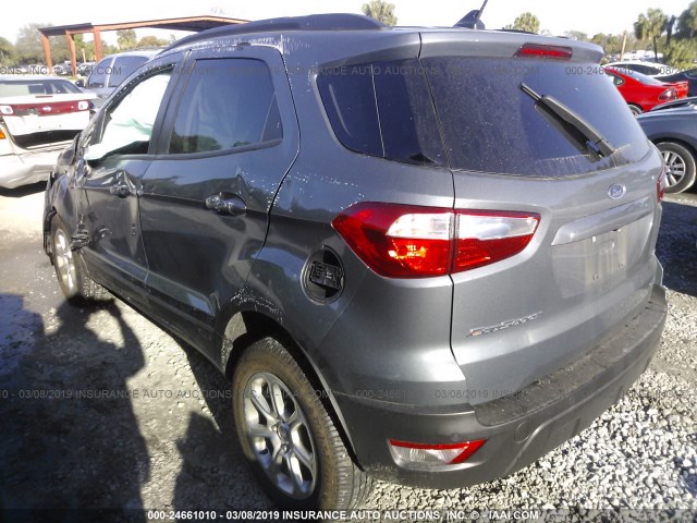 MAJ3P1TE3JC190842 - 2018 FORD ECOSPORT SE GRAY photo 3