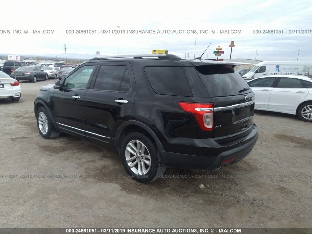 1FMHK7D86BGA88502 - 2011 FORD EXPLORER XLT BLACK photo 3