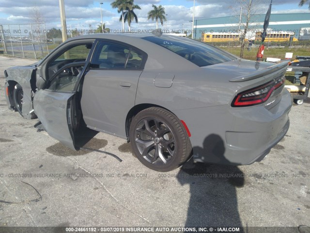 2C3CDXHG9KH567760 - 2019 DODGE CHARGER GT GRAY photo 3