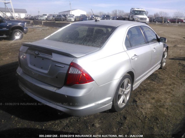 3FAHP0KC7BR147527 - 2011 FORD FUSION SPORT SILVER photo 4