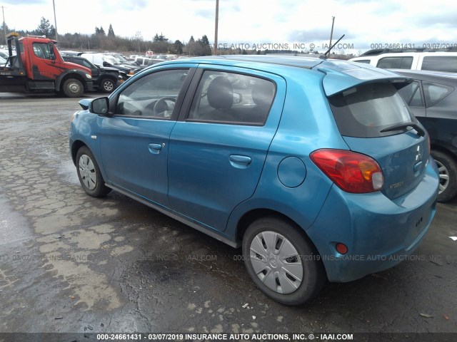 ML32A3HJ3FH032720 - 2015 MITSUBISHI MIRAGE DE BLUE photo 3