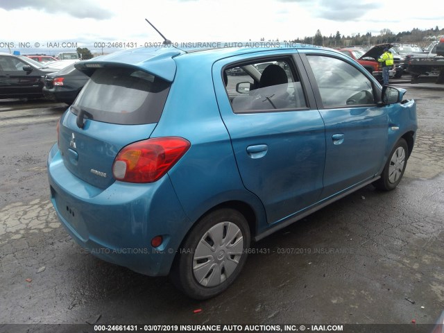 ML32A3HJ3FH032720 - 2015 MITSUBISHI MIRAGE DE BLUE photo 4