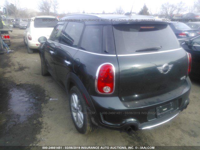 WMWZC5C51DWM15069 - 2013 MINI COOPER S COUNTRYMAN GREEN photo 3