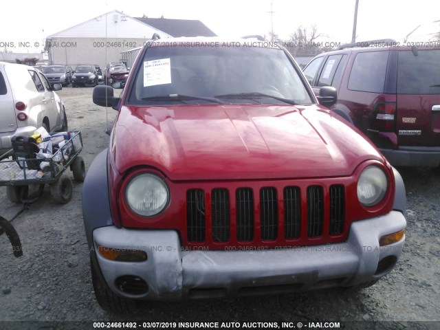 1J4GL48K33W552123 - 2003 JEEP LIBERTY SPORT/FREEDOM RED photo 6