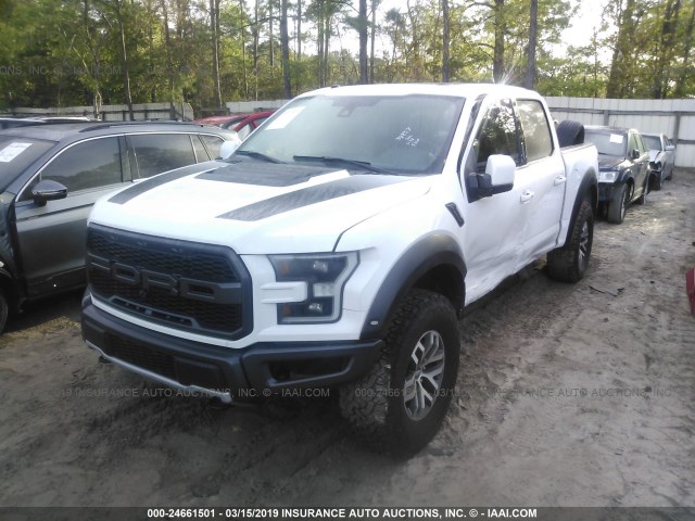 1FTFW1RG6JFA46591 - 2018 FORD F150 RAPTOR WHITE photo 2