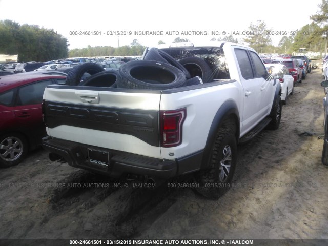 1FTFW1RG6JFA46591 - 2018 FORD F150 RAPTOR WHITE photo 4