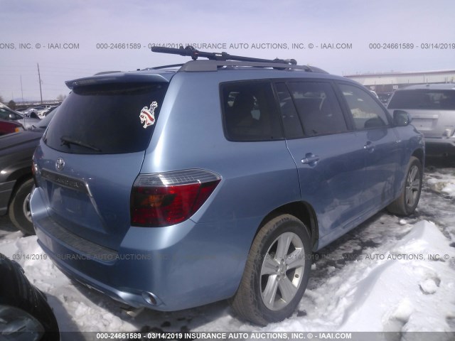 JTEXK3EH2A2094859 - 2010 TOYOTA HIGHLANDER SPORT BLUE photo 4