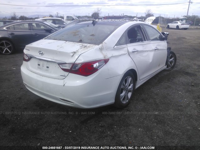 5NPEC4AC1CH483213 - 2012 HYUNDAI SONATA SE/LIMITED WHITE photo 4