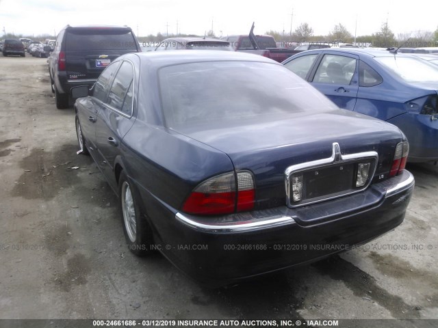 1LNHM86S84Y617003 - 2004 LINCOLN LS BLUE photo 3