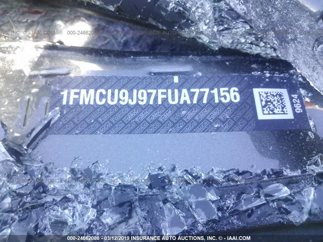 1FMCU9J97FUA77156 - 2015 FORD ESCAPE TITANIUM GRAY photo 9