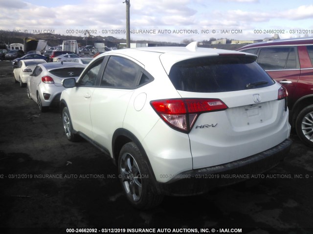 3CZRU6H53HM722967 - 2017 HONDA HR-V EX WHITE photo 3