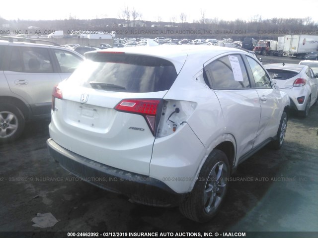 3CZRU6H53HM722967 - 2017 HONDA HR-V EX WHITE photo 4