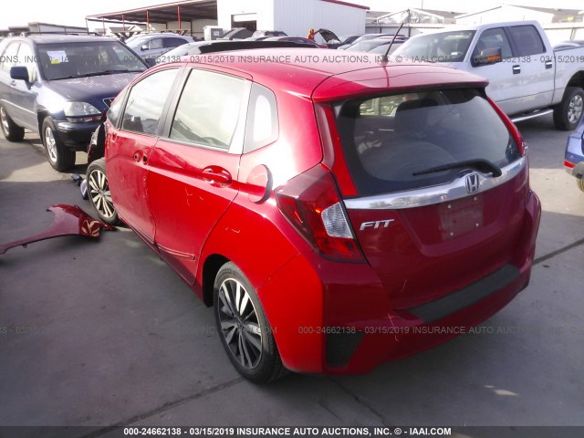 JHMGK5H72GX006129 - 2016 HONDA FIT EX/EXL RED photo 3