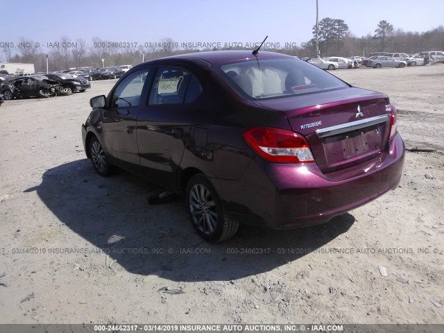 ML32F4FJ2JHF09675 - 2018 MITSUBISHI MIRAGE G4 SE MAROON photo 3