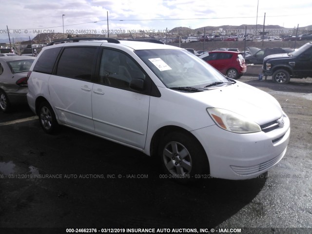 5TDZA23C65S355006 - 2005 TOYOTA SIENNA CE/LE WHITE photo 1