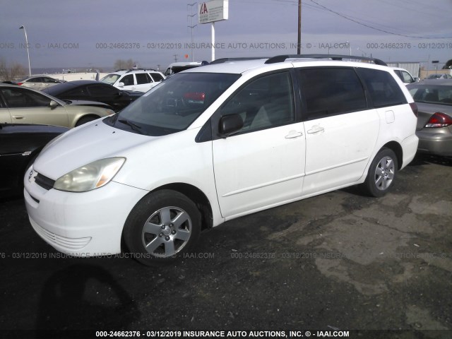 5TDZA23C65S355006 - 2005 TOYOTA SIENNA CE/LE WHITE photo 2