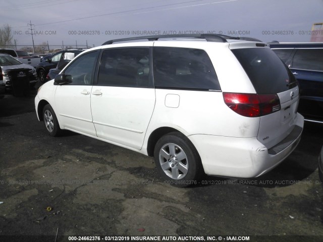 5TDZA23C65S355006 - 2005 TOYOTA SIENNA CE/LE WHITE photo 3