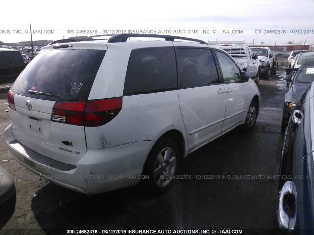 5TDZA23C65S355006 - 2005 TOYOTA SIENNA CE/LE WHITE photo 4