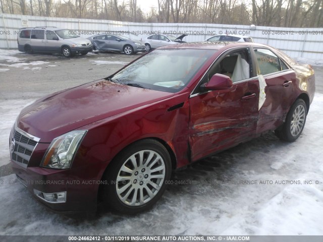 1G6DL5EG4A0119167 - 2010 CADILLAC CTS PERFORMANCE COLLECTION RED photo 2