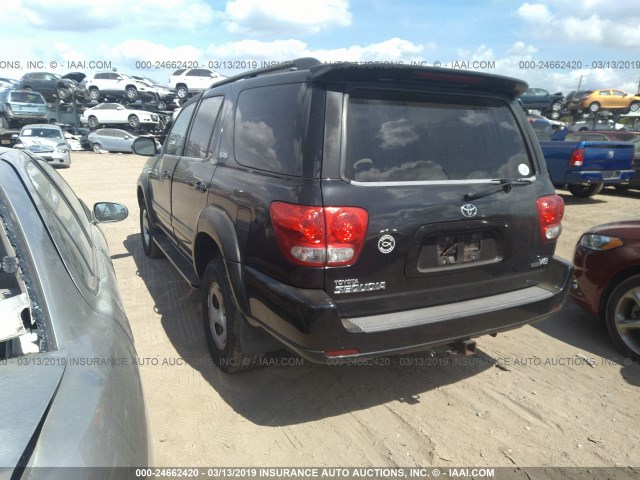 5TDZT34A85S250142 - 2005 TOYOTA SEQUOIA SR5 BLACK photo 3