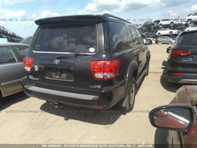 5TDZT34A85S250142 - 2005 TOYOTA SEQUOIA SR5 BLACK photo 4