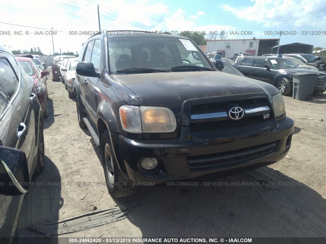 5TDZT34A85S250142 - 2005 TOYOTA SEQUOIA SR5 BLACK photo 6