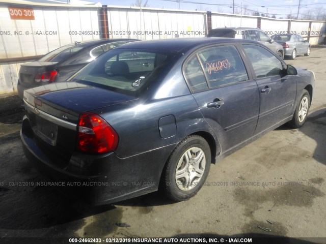 1G1ZS57F77F128616 - 2007 CHEVROLET MALIBU LS BLUE photo 4