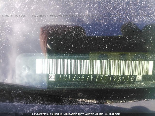 1G1ZS57F77F128616 - 2007 CHEVROLET MALIBU LS BLUE photo 9