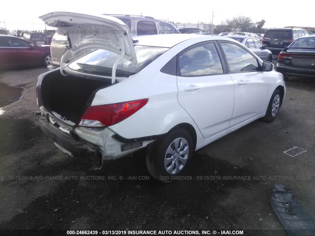 KMHCT4AEXGU161640 - 2016 HYUNDAI ACCENT SE WHITE photo 4