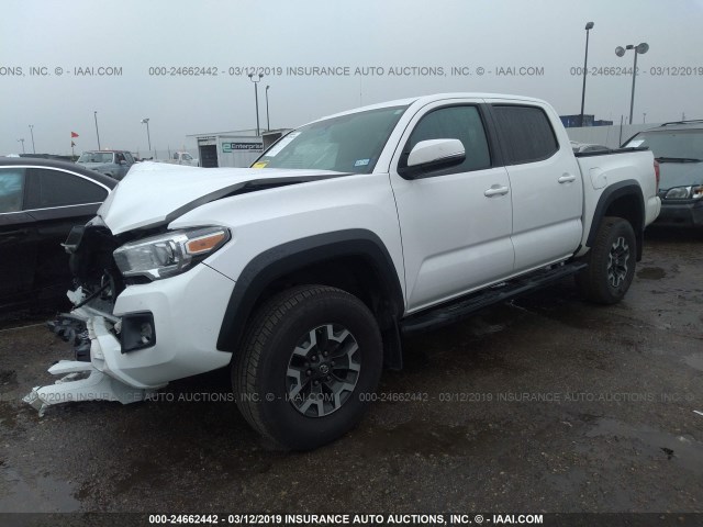 3TMCZ5AN6GM022330 - 2016 TOYOTA TACOMA DBL CAB/SR/SR5/TRD SPT/OR WHITE photo 2