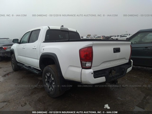 3TMCZ5AN6GM022330 - 2016 TOYOTA TACOMA DBL CAB/SR/SR5/TRD SPT/OR WHITE photo 3