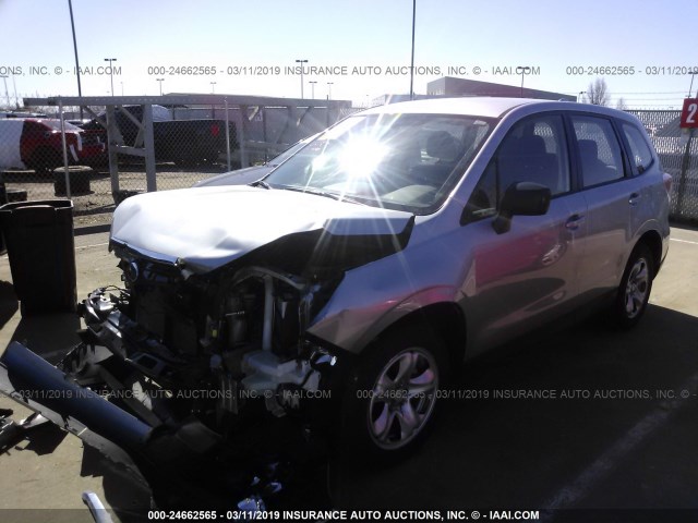 JF2SJAAC8JH604307 - 2018 SUBARU FORESTER 2.5I SILVER photo 2