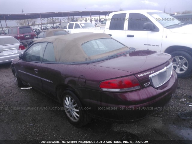 1C3EL55R02N260670 - 2002 CHRYSLER SEBRING LXI MAROON photo 3