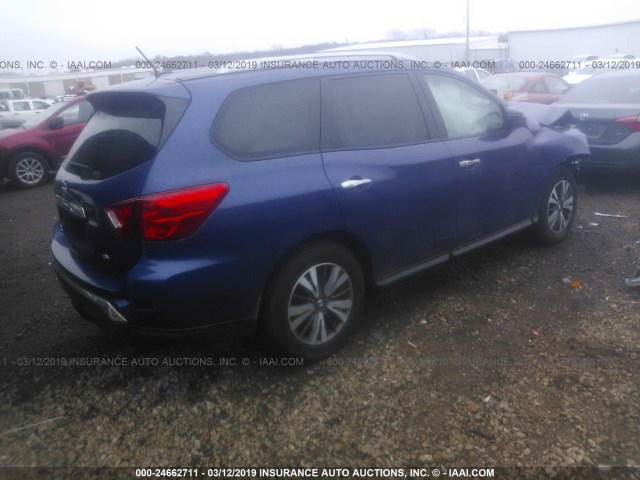 5N1DR2MN2HC679073 - 2017 NISSAN PATHFINDER S/SV/SL/PLATINUM BLUE photo 4