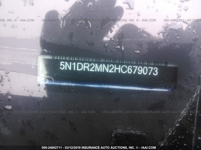 5N1DR2MN2HC679073 - 2017 NISSAN PATHFINDER S/SV/SL/PLATINUM BLUE photo 9