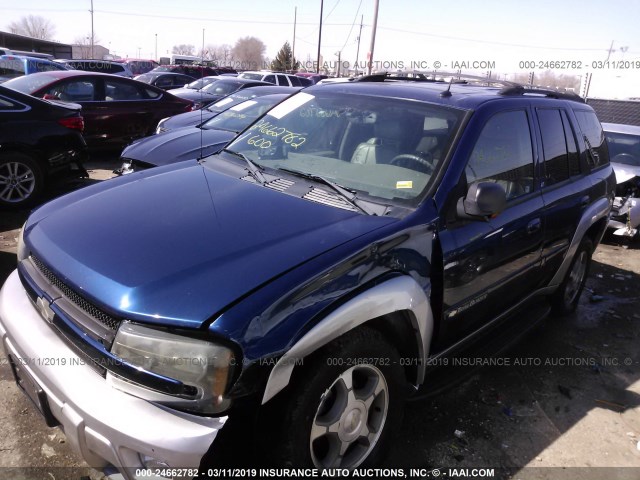 1GNDT13S542414632 - 2004 CHEVROLET TRAILBLAZER LS/LT BLUE photo 2