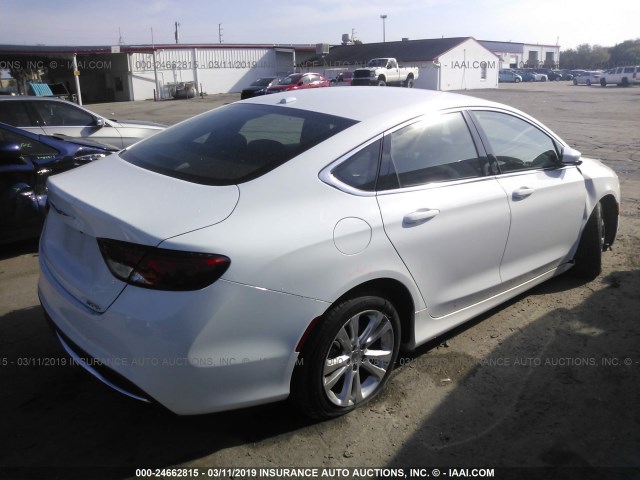 1C3CCCAB3FN744441 - 2015 CHRYSLER 200 LIMITED WHITE photo 4