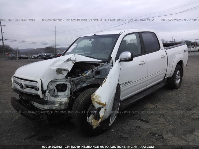 5TBDT44126S519374 - 2006 TOYOTA TUNDRA DOUBLE CAB SR5 WHITE photo 2