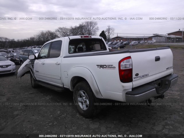 5TBDT44126S519374 - 2006 TOYOTA TUNDRA DOUBLE CAB SR5 WHITE photo 3