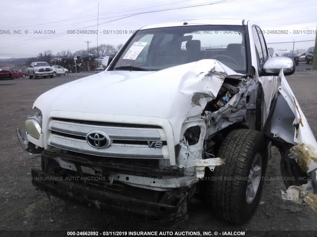 5TBDT44126S519374 - 2006 TOYOTA TUNDRA DOUBLE CAB SR5 WHITE photo 6