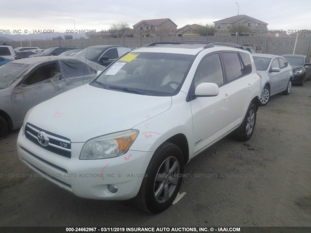 JTMBK34V075027853 - 2007 TOYOTA RAV4 LIMITED WHITE photo 2