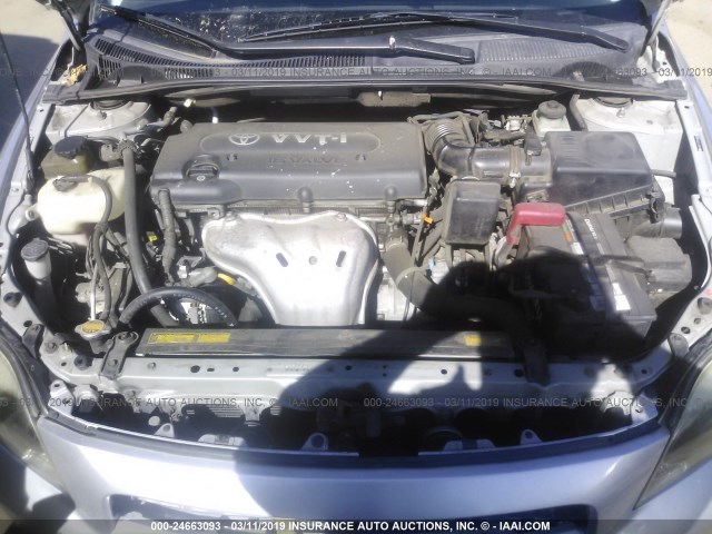 JTKDE177370149436 - 2007 TOYOTA SCION TC ვერცხლისფერი ფოტო 10