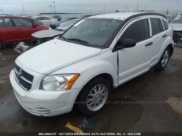 1B3HB48B07D385025 - 2007 DODGE CALIBER SXT WHITE photo 2