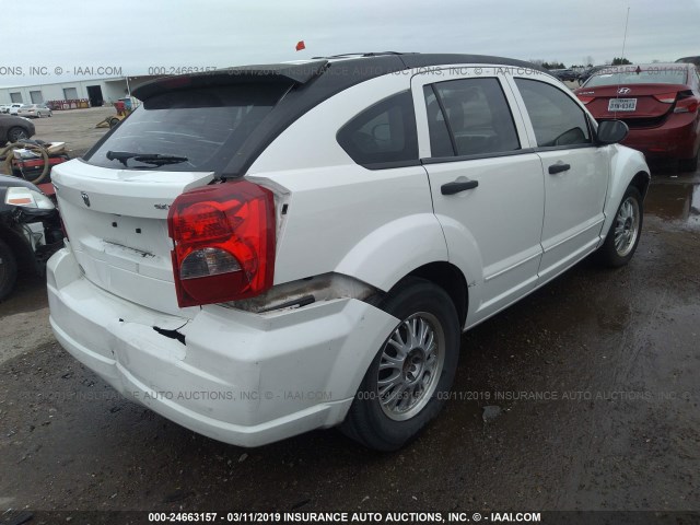 1B3HB48B07D385025 - 2007 DODGE CALIBER SXT WHITE photo 4