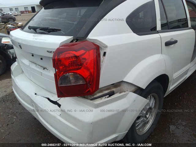 1B3HB48B07D385025 - 2007 DODGE CALIBER SXT WHITE photo 6