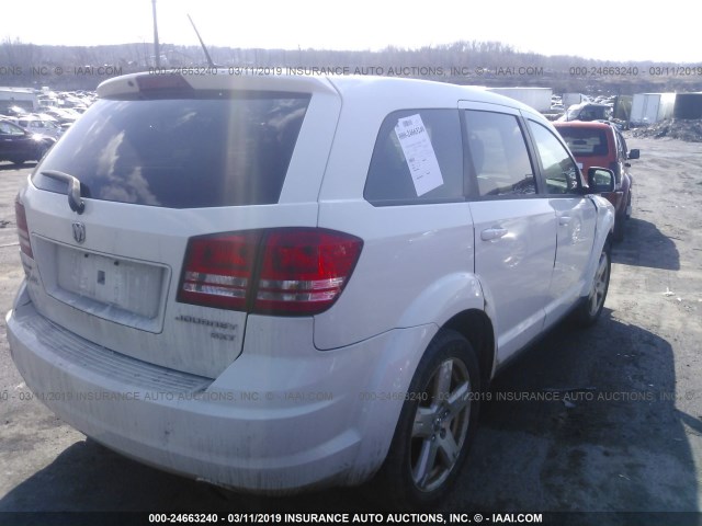 3D4GH57V79T590951 - 2009 DODGE JOURNEY SXT WHITE photo 4