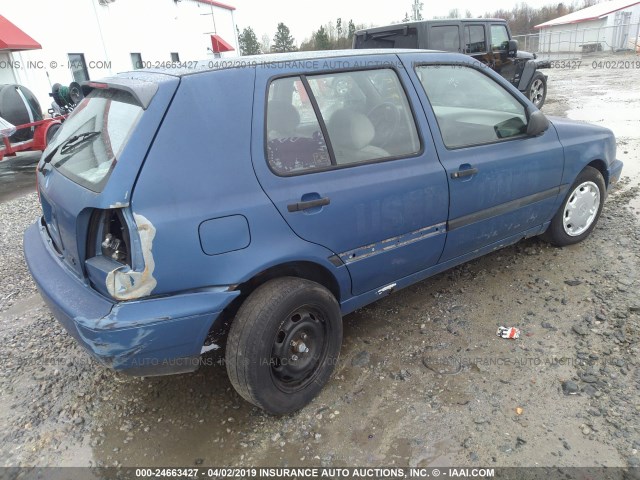 3VWFB21H8RM010609 - 1994 VOLKSWAGEN GOLF III GL BLUE photo 4