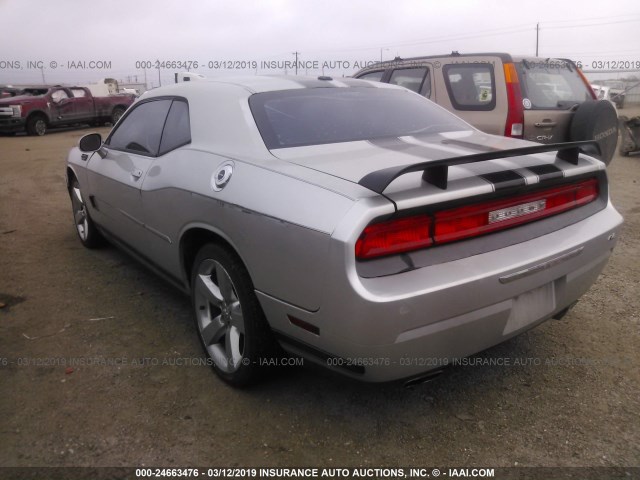 2C3CDYAG4CH171172 - 2012 DODGE CHALLENGER SXT SILVER photo 3